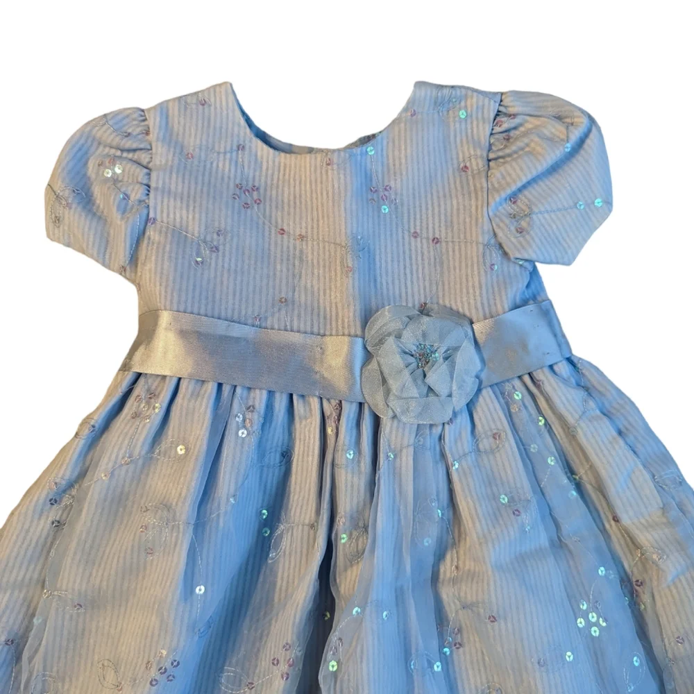 Toddler Girls Blue Shirt Sleeve Dress size 4T - Picture 5 of 5